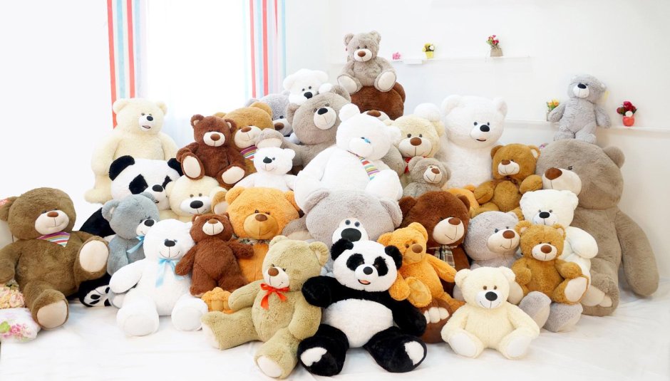 Мягкие игрушки много