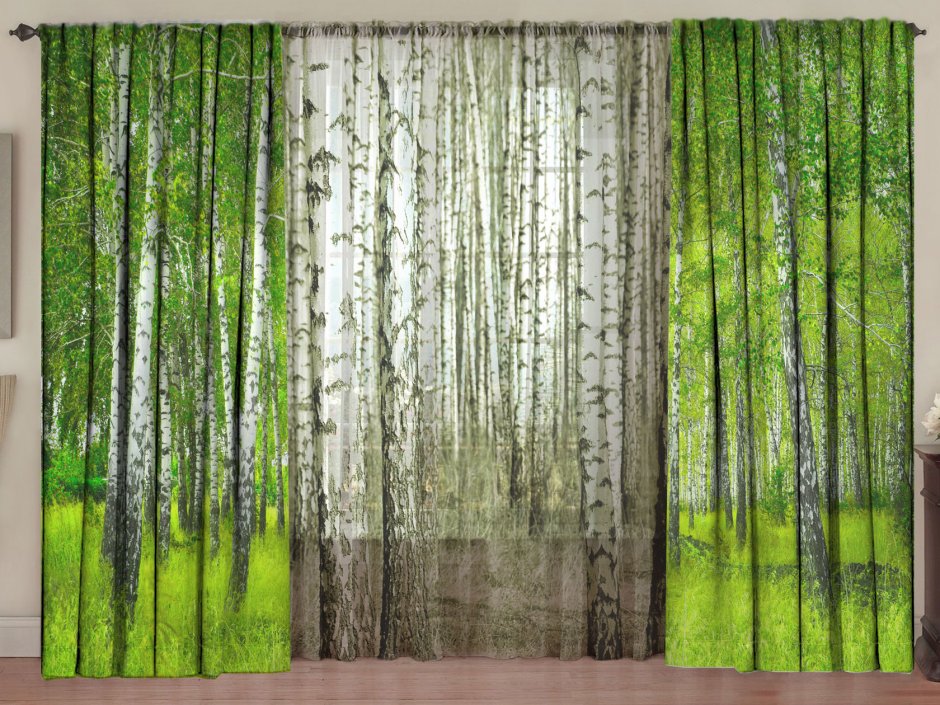 Шторы Березовая роща в леомакс