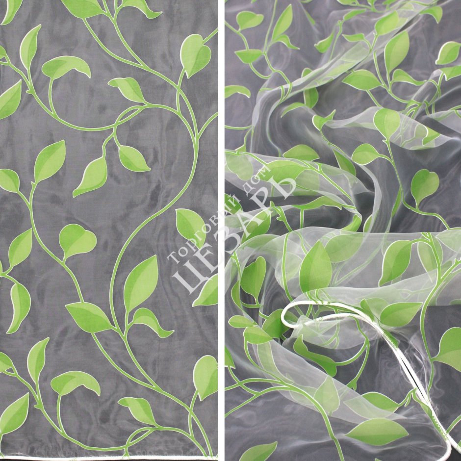 Органза Деворе Сакура зеленая