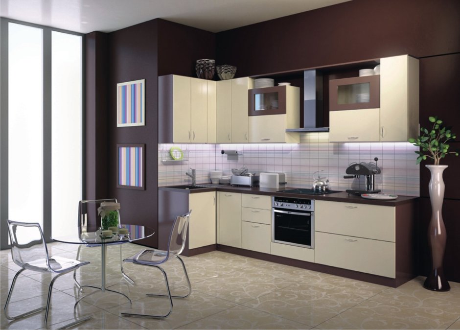 Кухня цвета ваниль