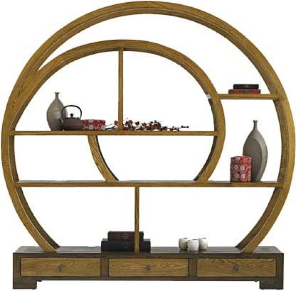 Округлые деревянные полки стеллажи