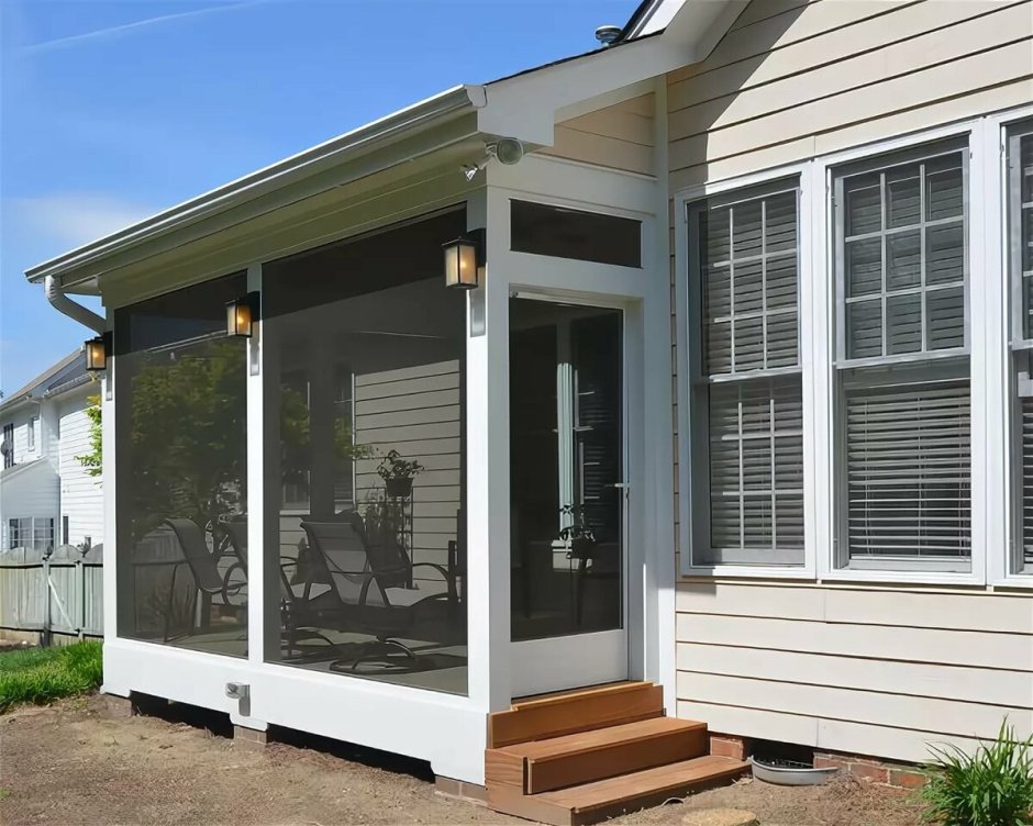 Застекленная веранда с крыльцом