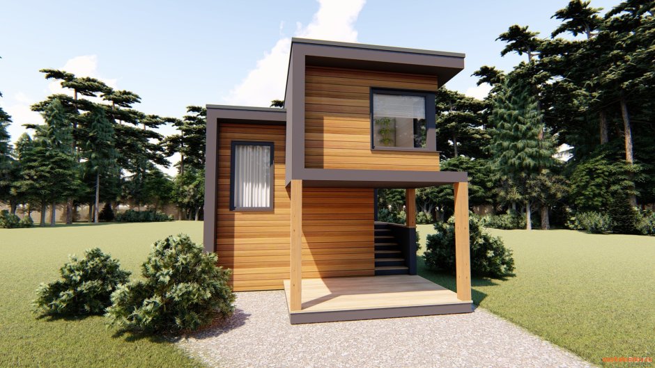 Дом 4 на 6 с мансардой и верандой 4на4