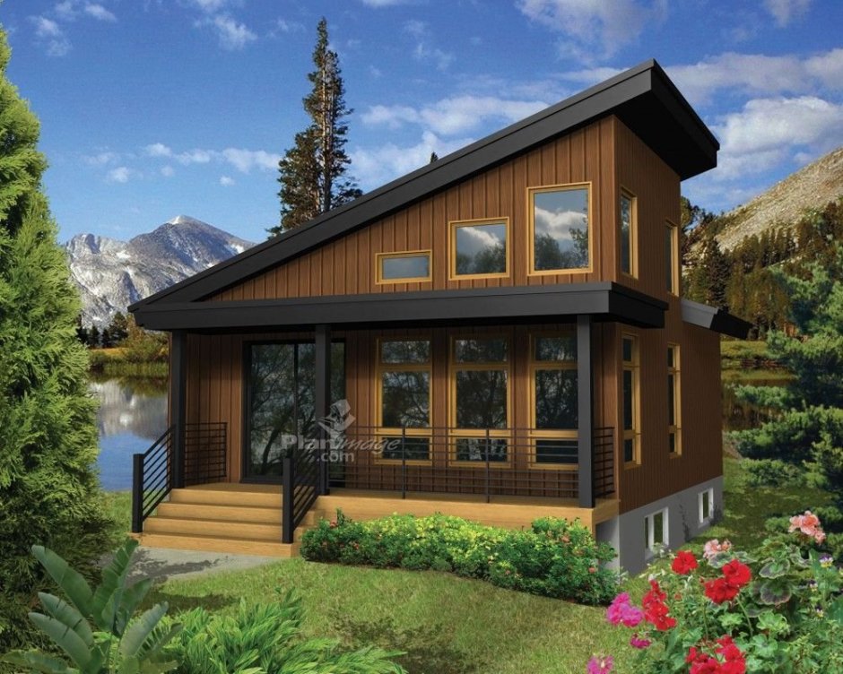 Дом содноскатной крышейъ