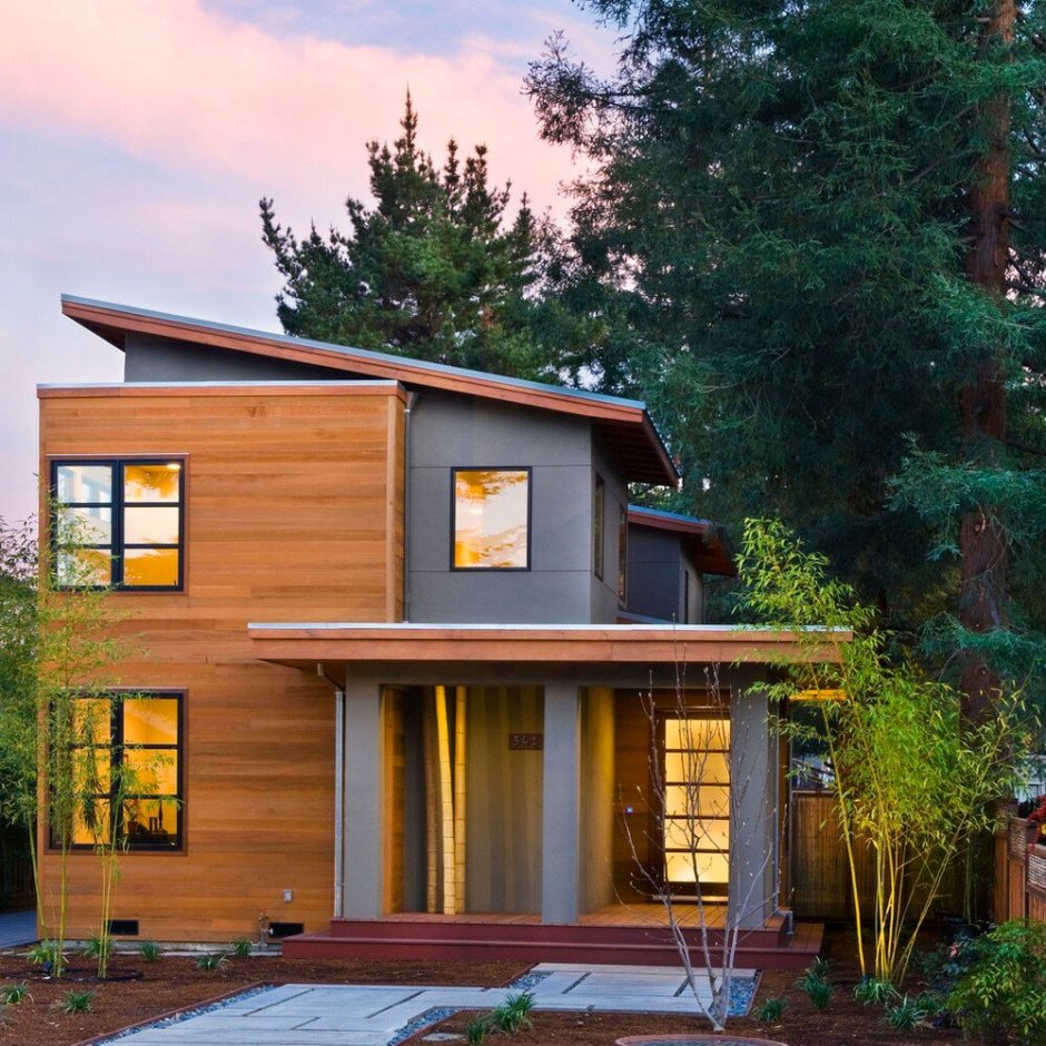 Скандинавский дом 80 кв метров с односкатной крышей