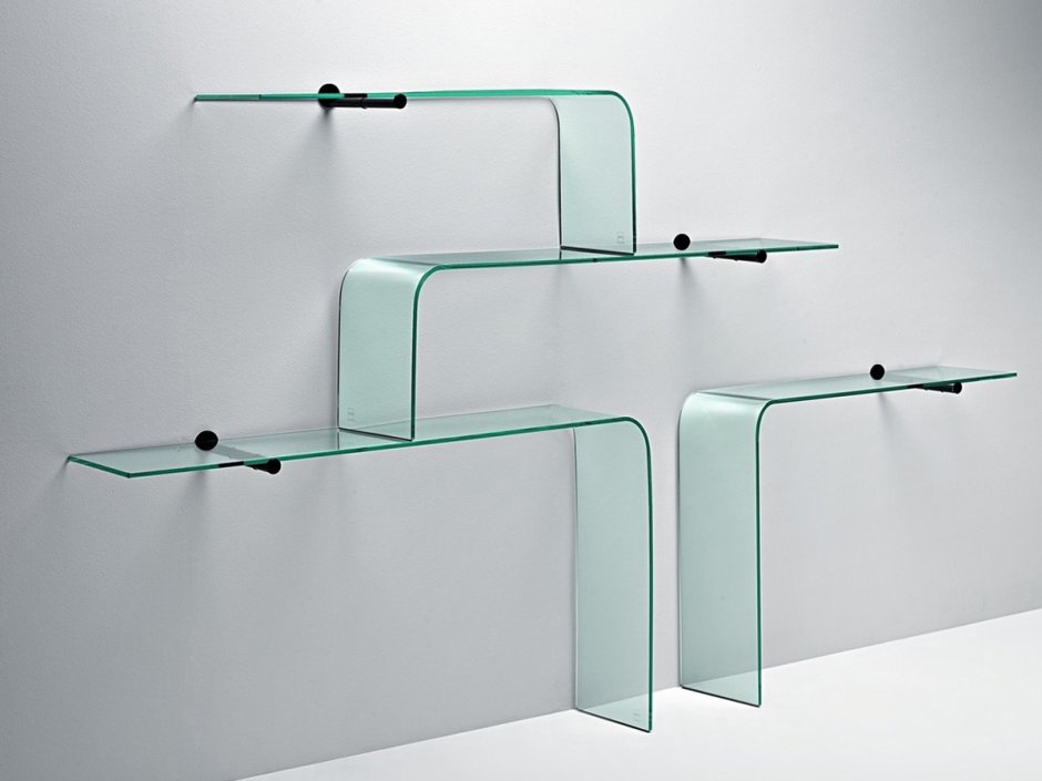 Стеклянные полки на стену