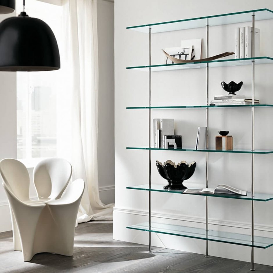 Подвесные стеклянные полки