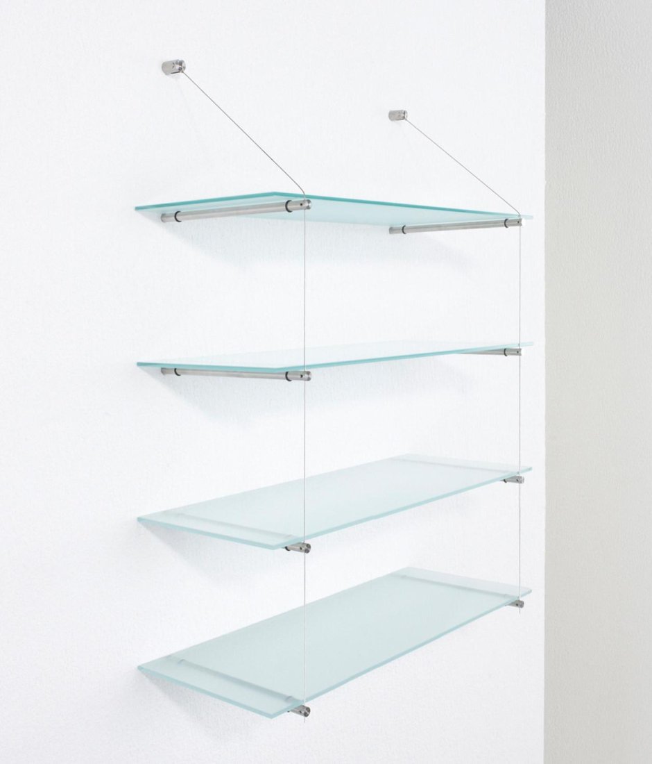 Стеклянные полки на стену