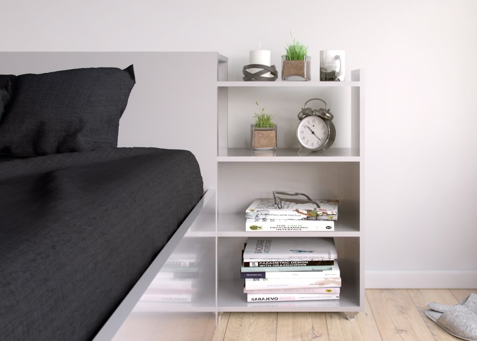 Кровать с полкой в изголовье