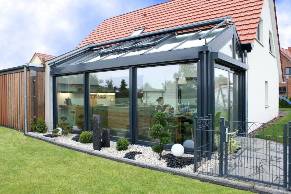 Безрамное остекление для барнхаус