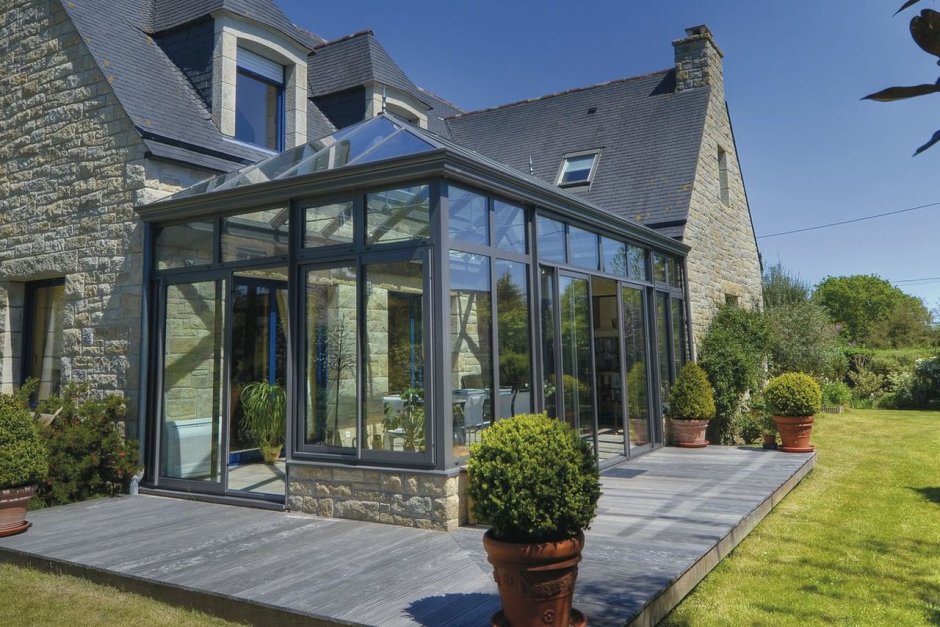 Стеклянная веранда к дому