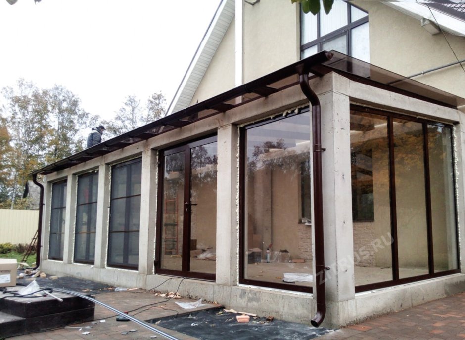 Остекление террасы каркасник