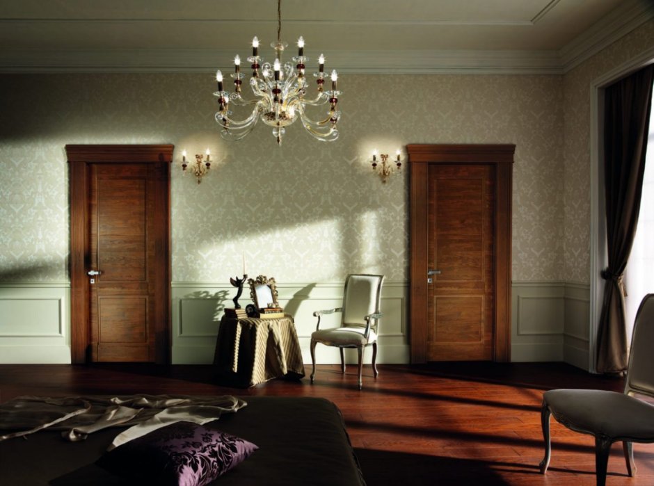 Коричневые двери в интерьере