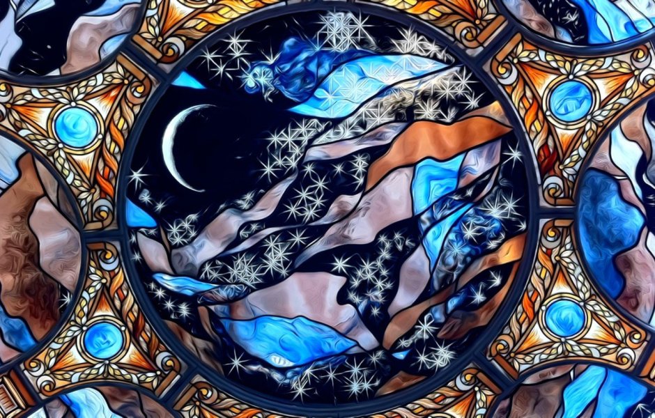 Витраж в бассейне