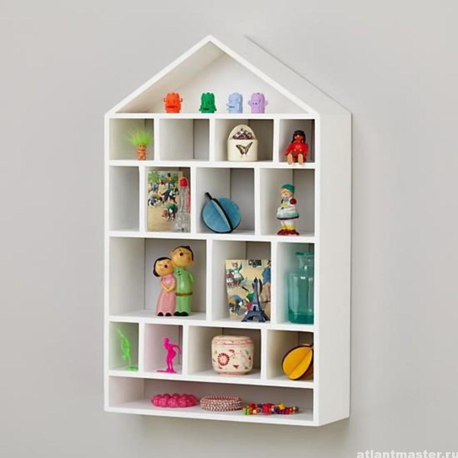 Стеллаж для игрушек на стену