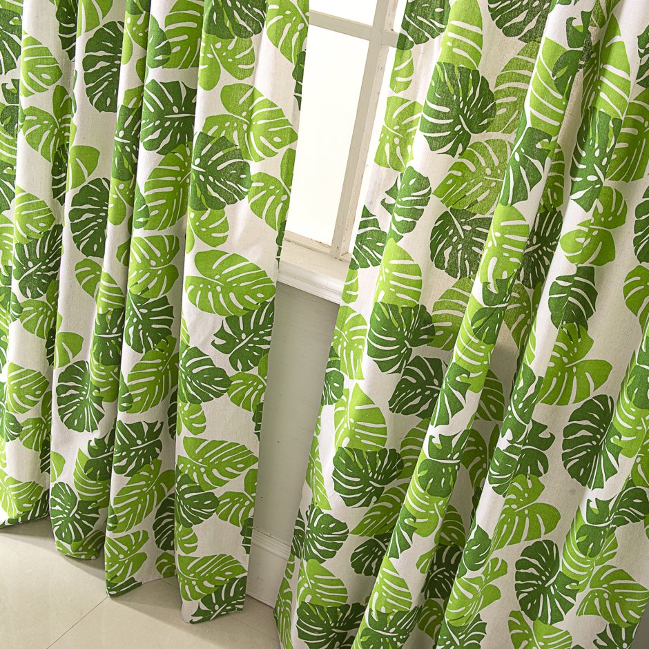 Шторы с монстерой