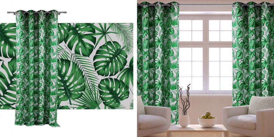 Шторы с монстерой икеа