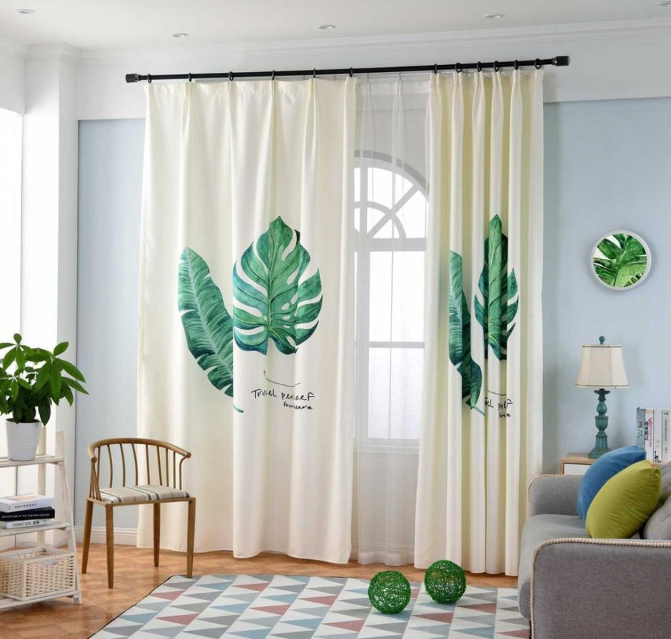 Шторы с тропическим рисунком