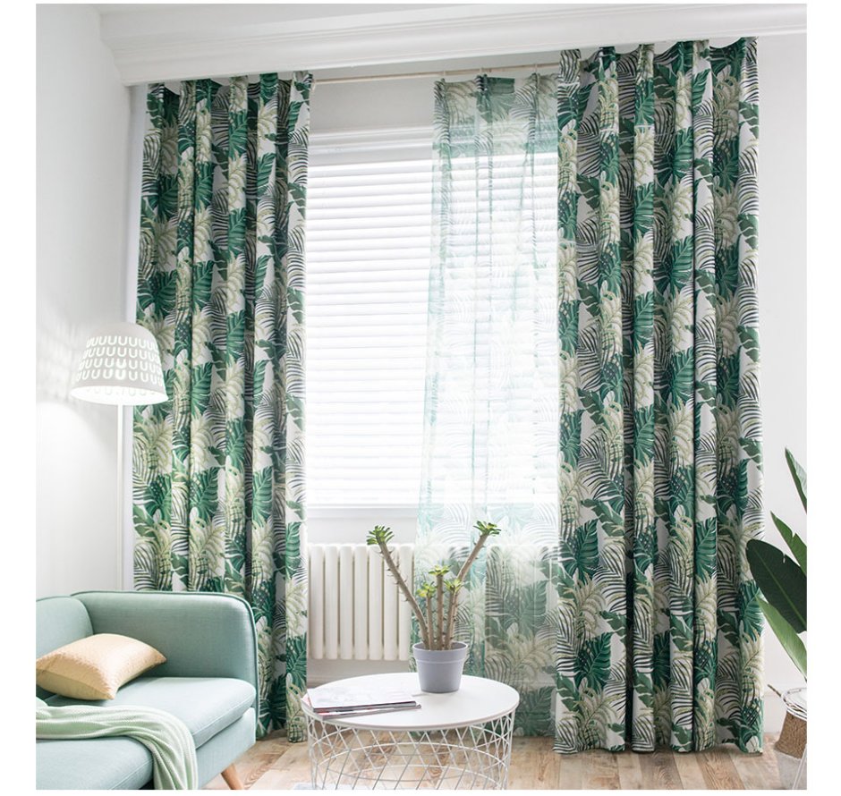 Шторы с монстерой