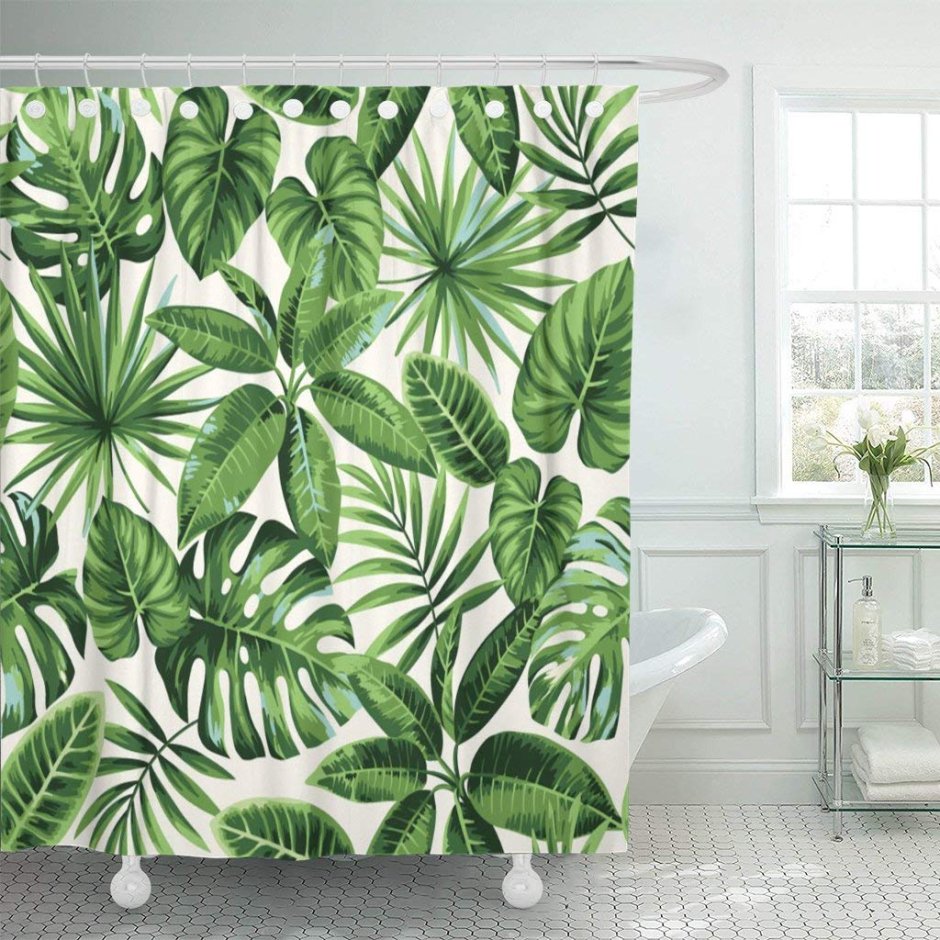 Шторы с тропическим принтом