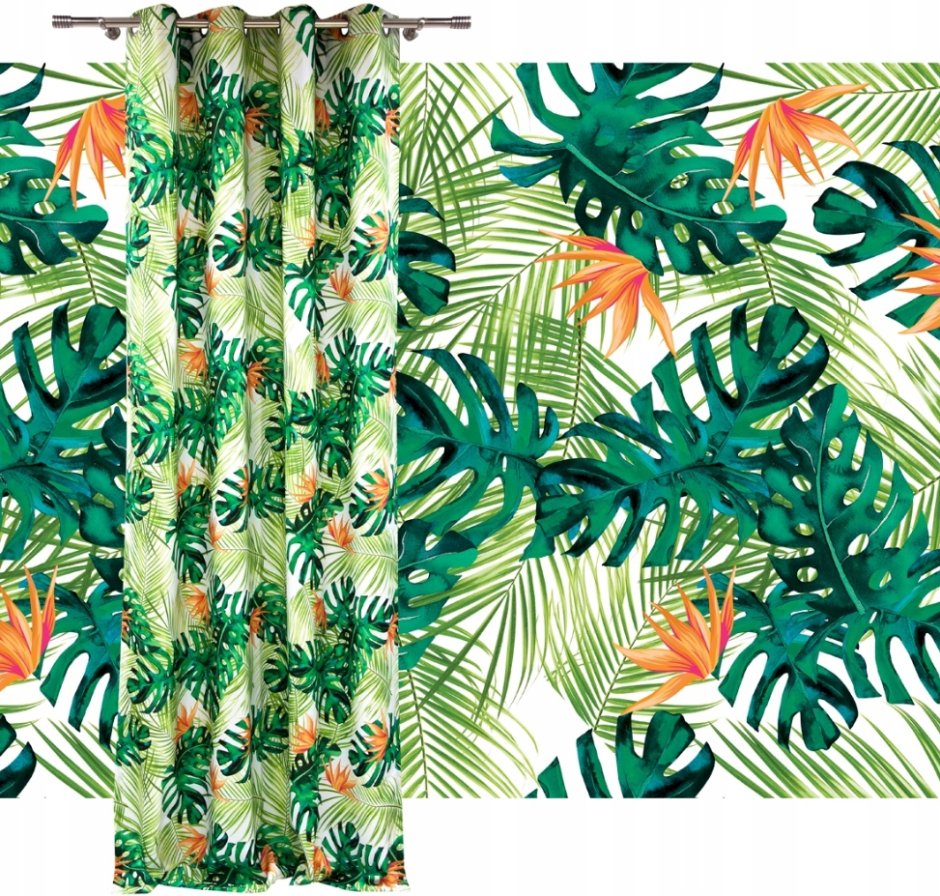 Ткань с пальмовыми листьями