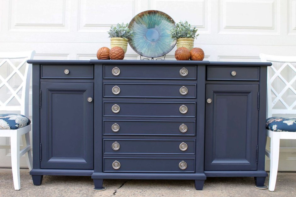 Комод темно синий