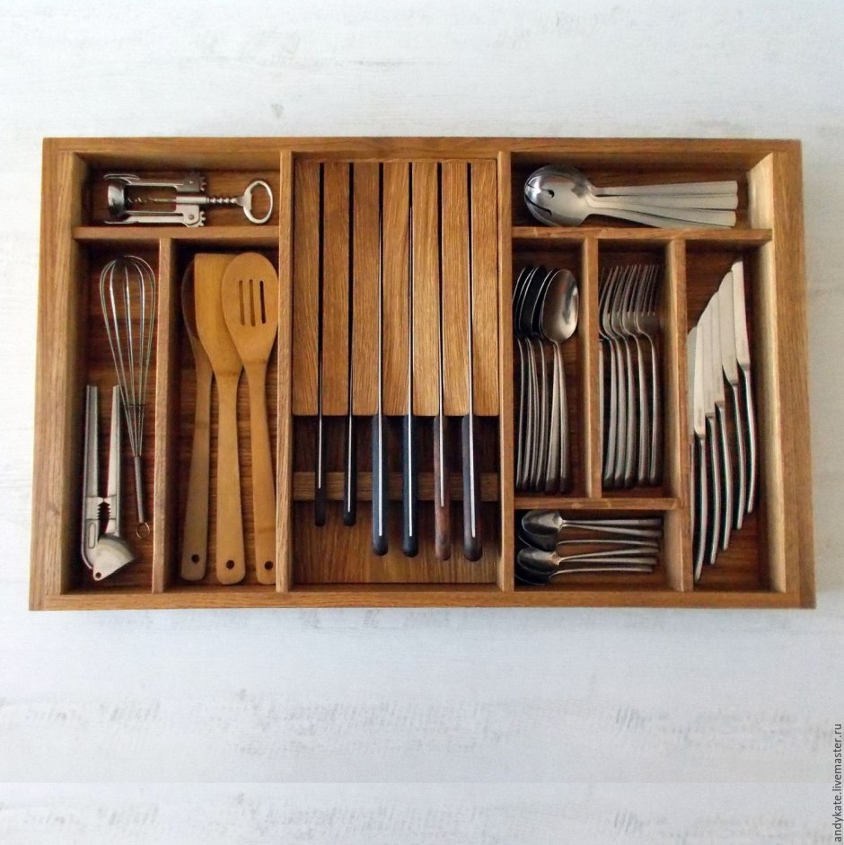 Деревянный ящик для столовых приборов