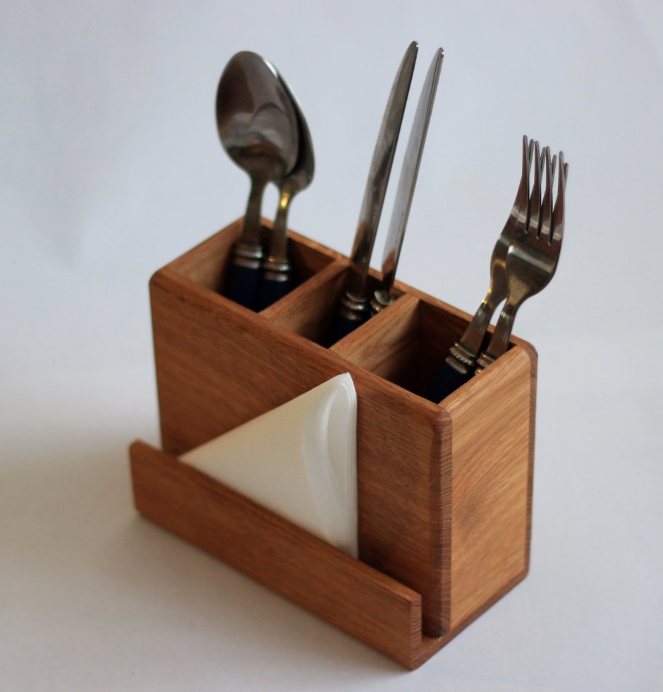 Подставка для столовых приборов из дерева