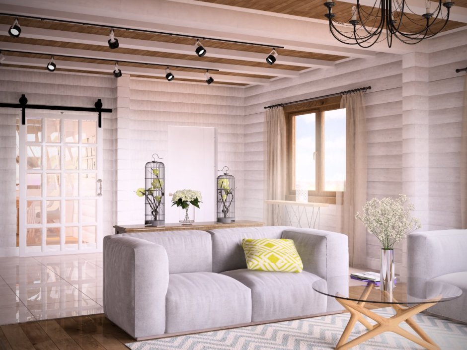 Розовая вагонка в интерьере