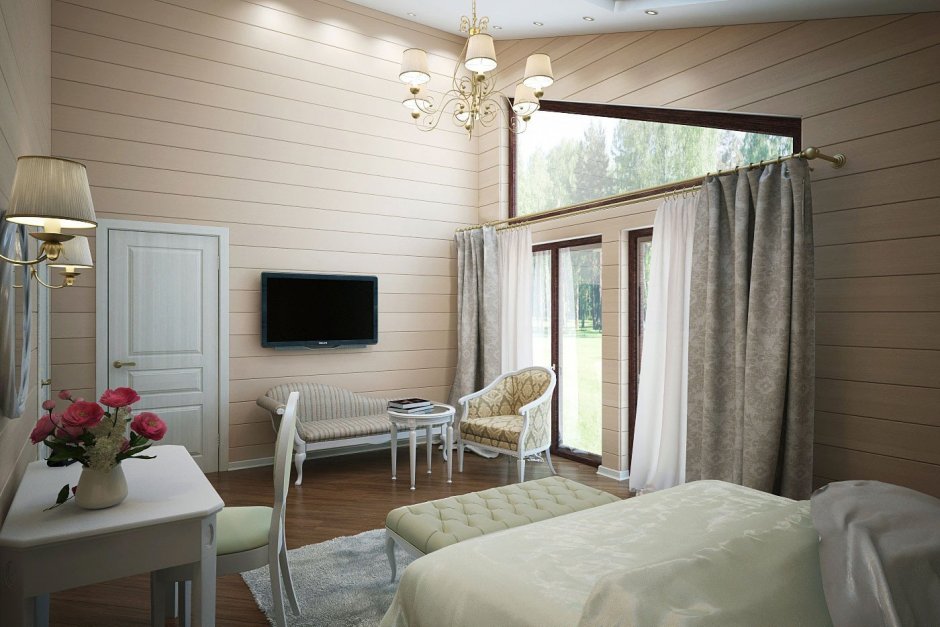 Гостиная Прованс имитация бруса