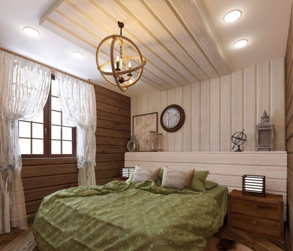 Деревянный потолок в интерьере