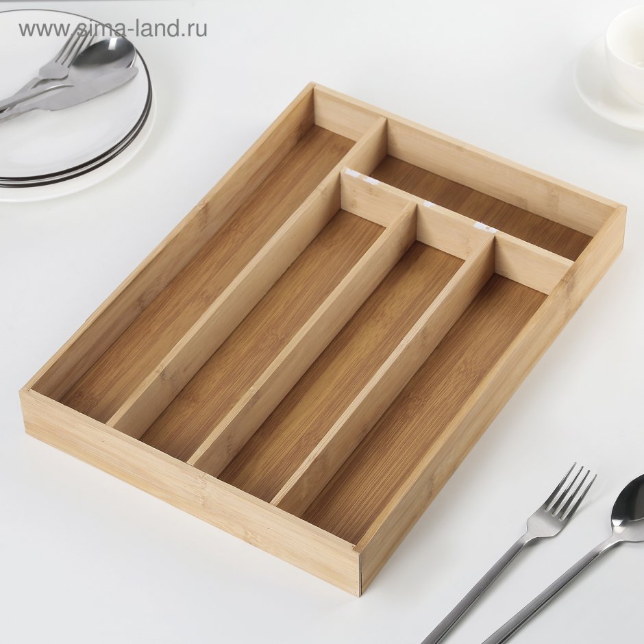 Сушилка для столовых приборов «бамбуковый лес», 38,5×28×5 см, 5 ячеек