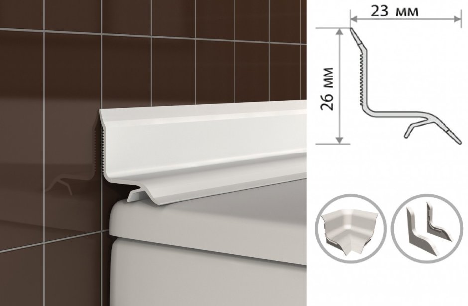 Плинтус для стыка ванны со стеной
