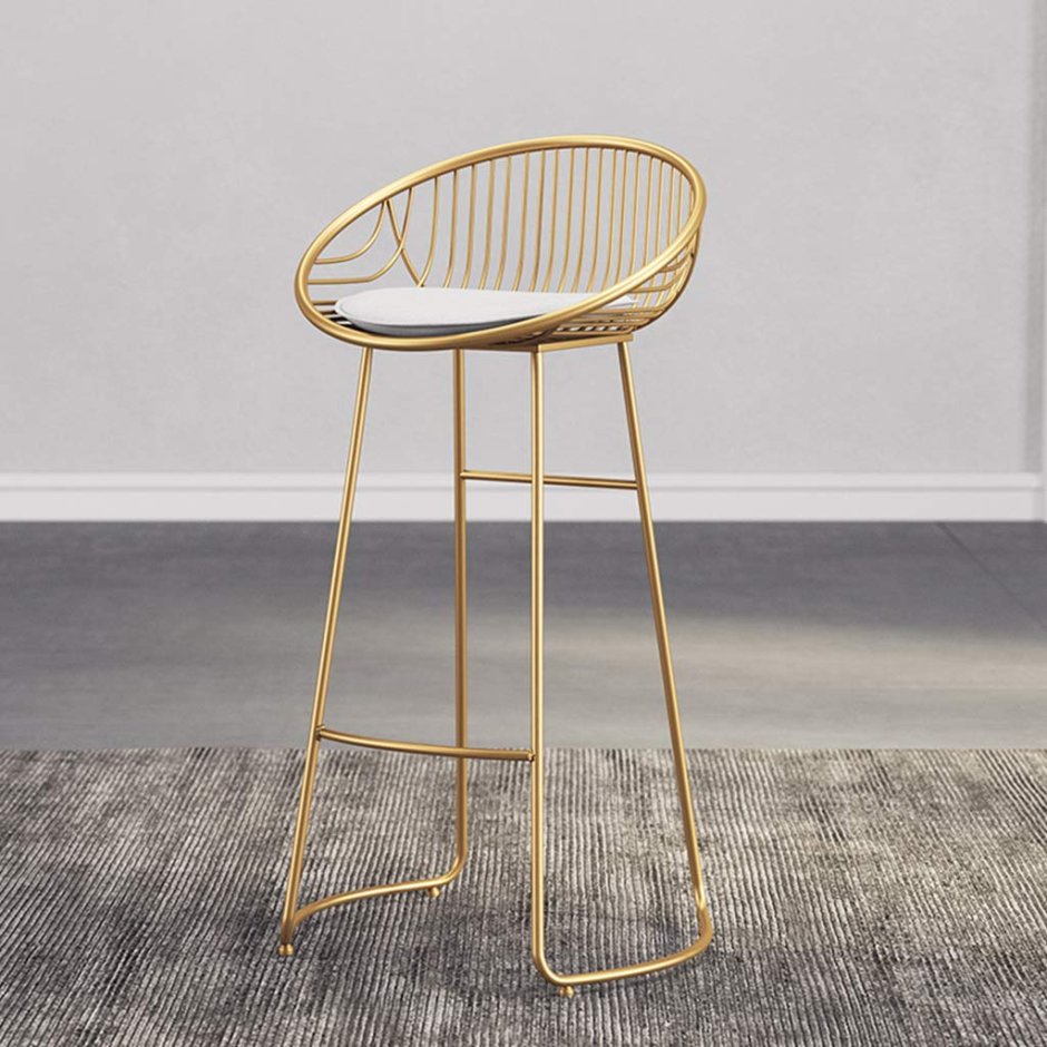 Стул полубарный ножки золото