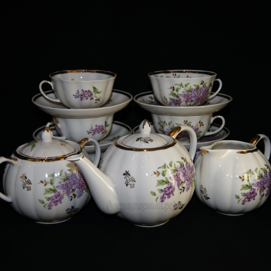 Дулевский фарфор чайный сирень