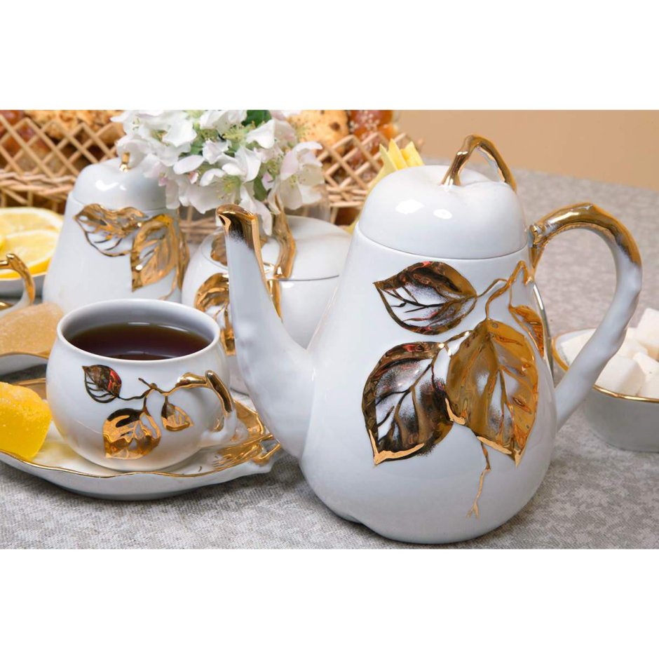 Дулевский фарфор сервиз Яблоневый сад