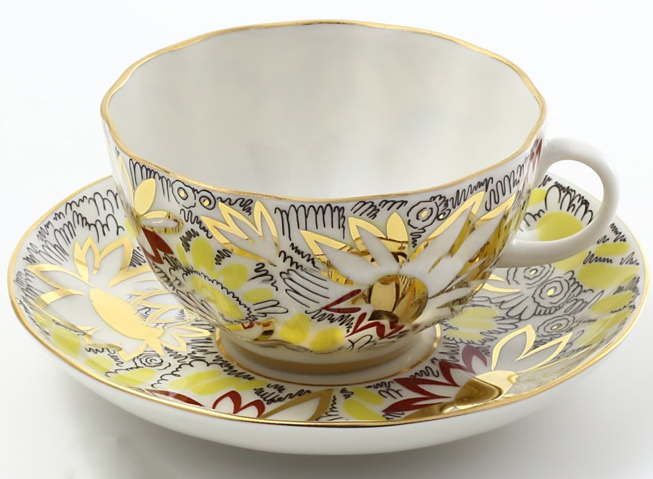 Чайная пара ЛФЗ золотые ромашки