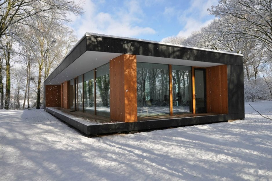 Односкатный домик с террасой