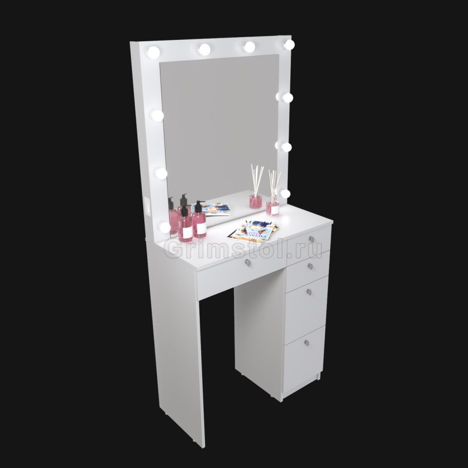 Столик гримерный с зеркалом (2 ящика, зеркало 1000х650)