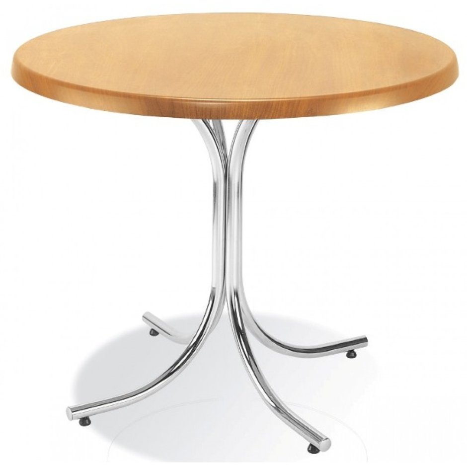 Круглый стол белый подстолье металл черный