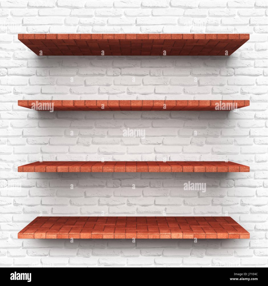 Полочки на кирпичном фоне