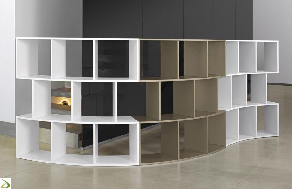 Полукруглый стеллаж для книг