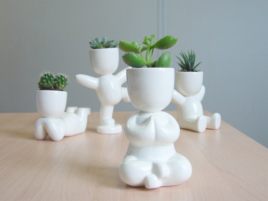 Цветочный горшок в виде кота