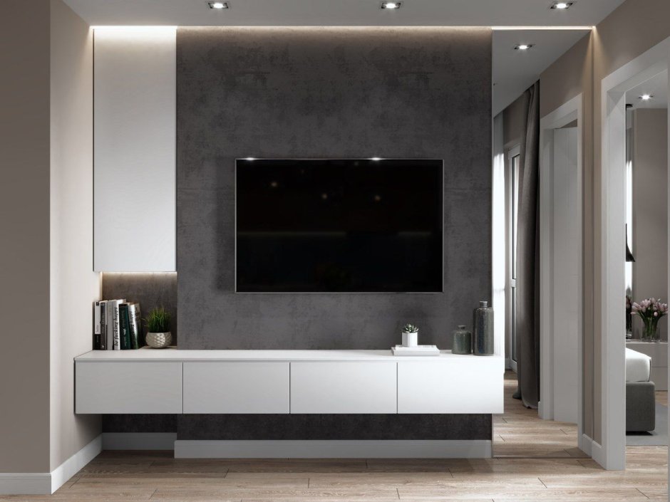 Серая стена под телевизор
