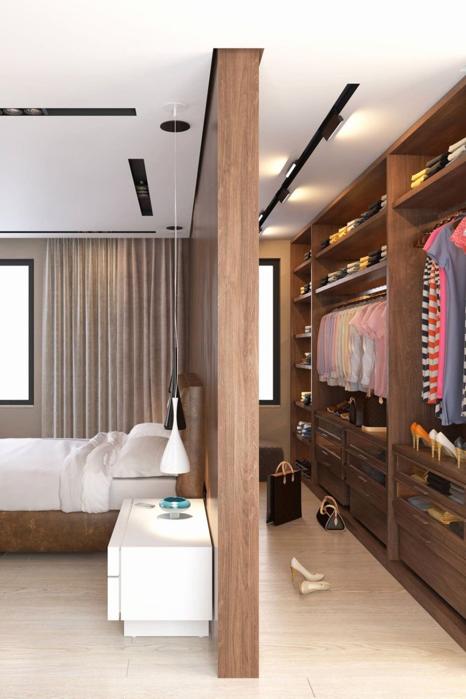 Спальня с гардеробной 14 м2