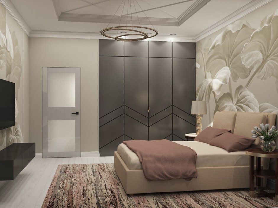 Спальня с гардеробной 20кв 20 кв.м