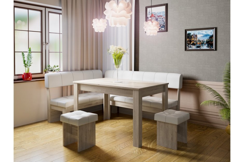 Кухонный уголок "Валенсия" (дуб белфорт/светлый)