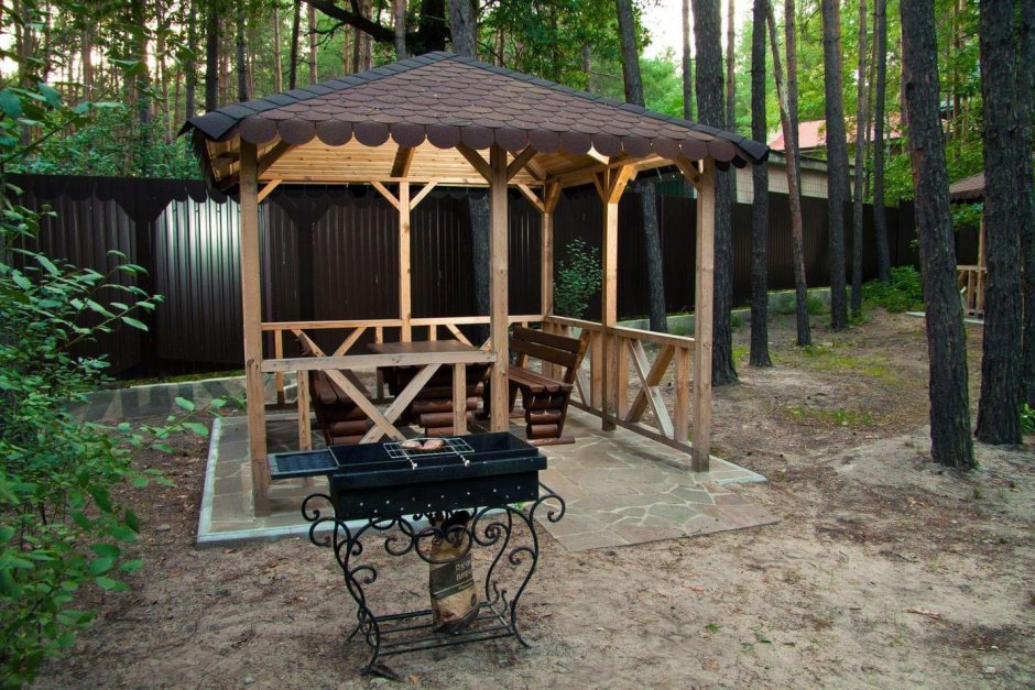 Беседки патио зона с мангалом
