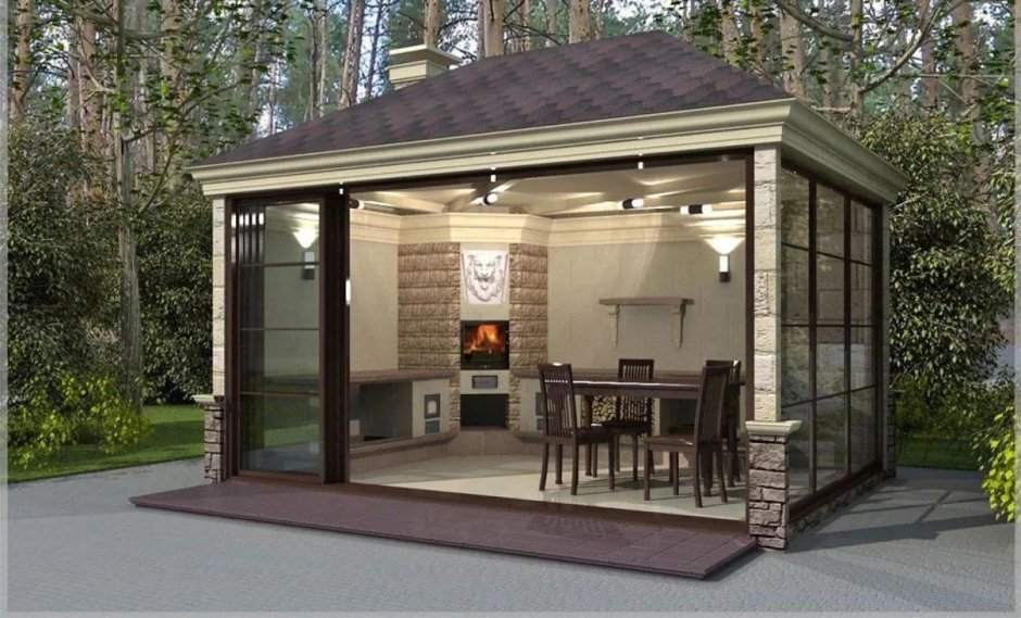 Барбекю под навесом