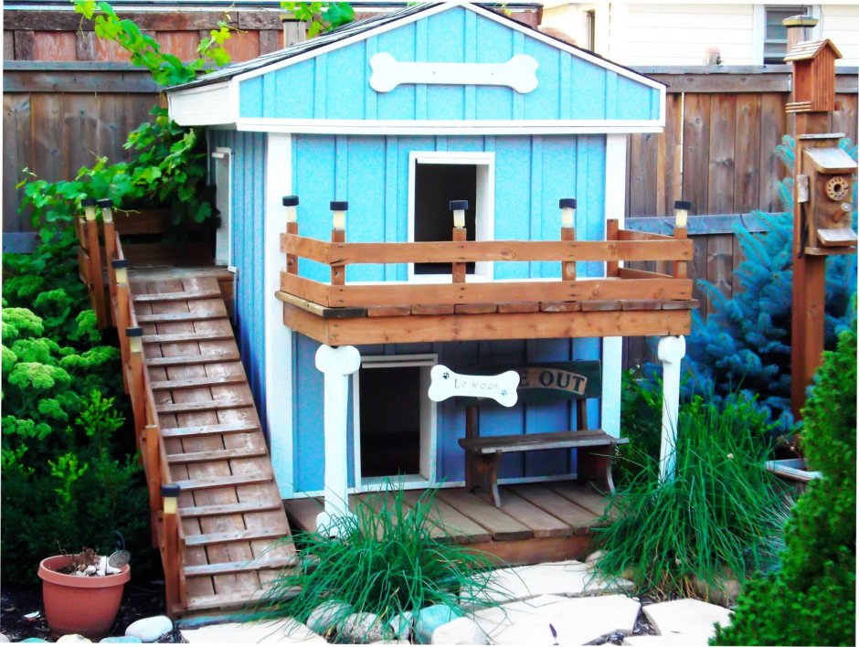 Двухэтажные домики для собак